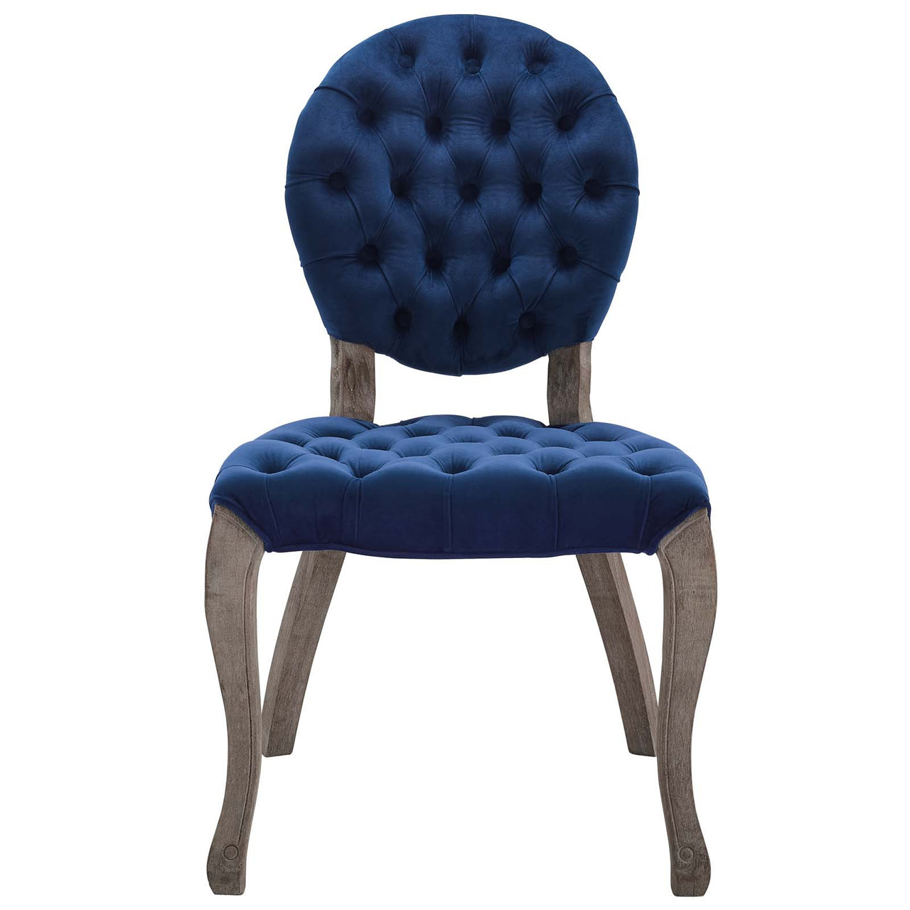 Biscuit Upholstered Velvet Dining Chair, Navy