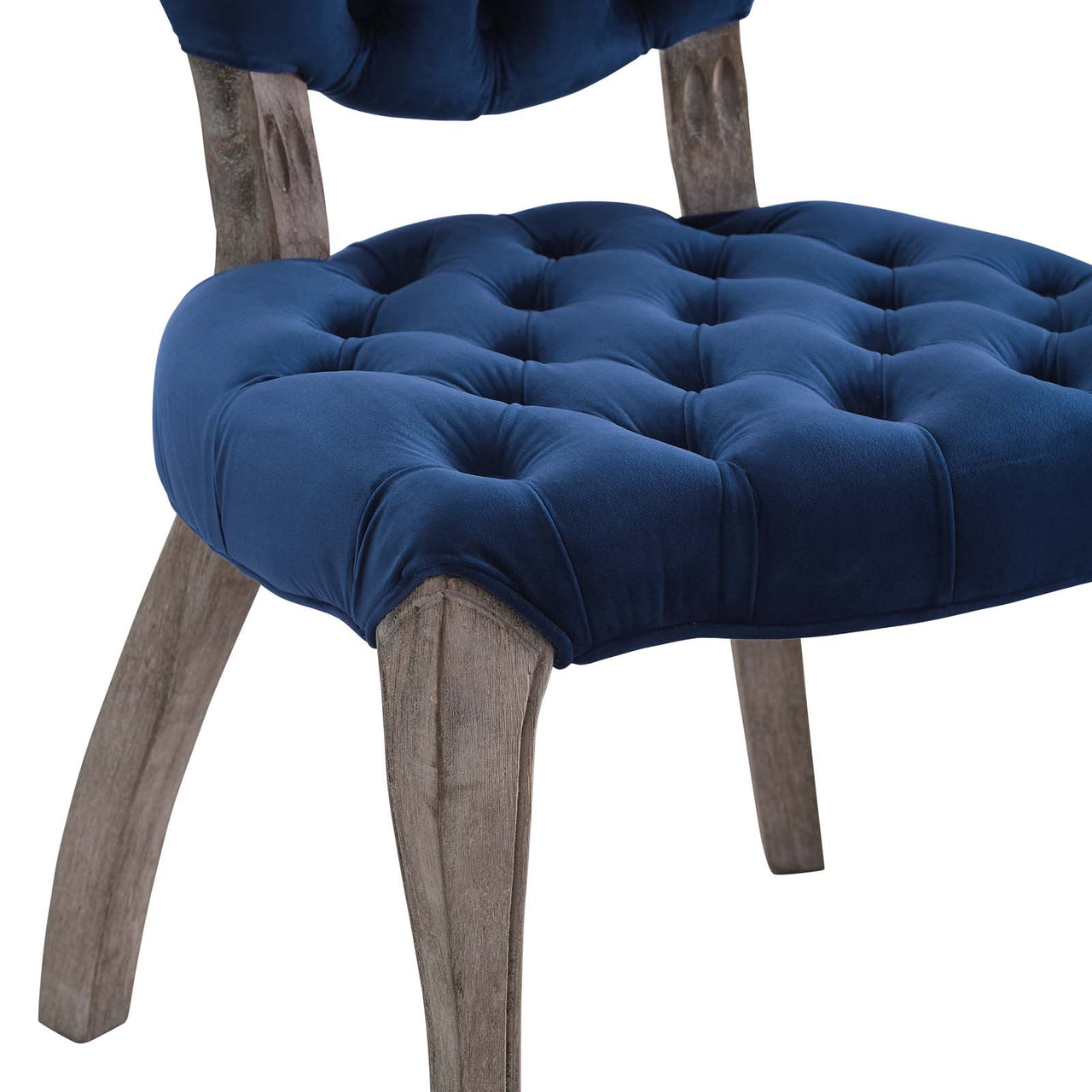 Biscuit Upholstered Velvet Dining Chair, Navy