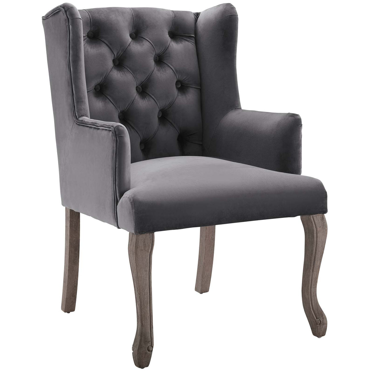Francoise Upholstered Velvet Dining | Accent Chair, Gray