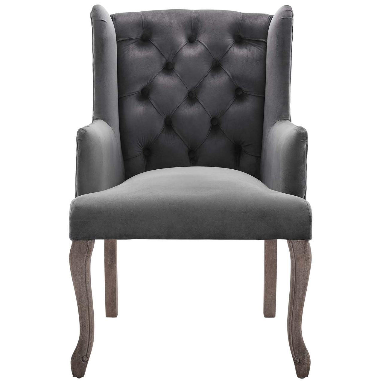 Francoise Upholstered Velvet Dining | Accent Chair, Gray