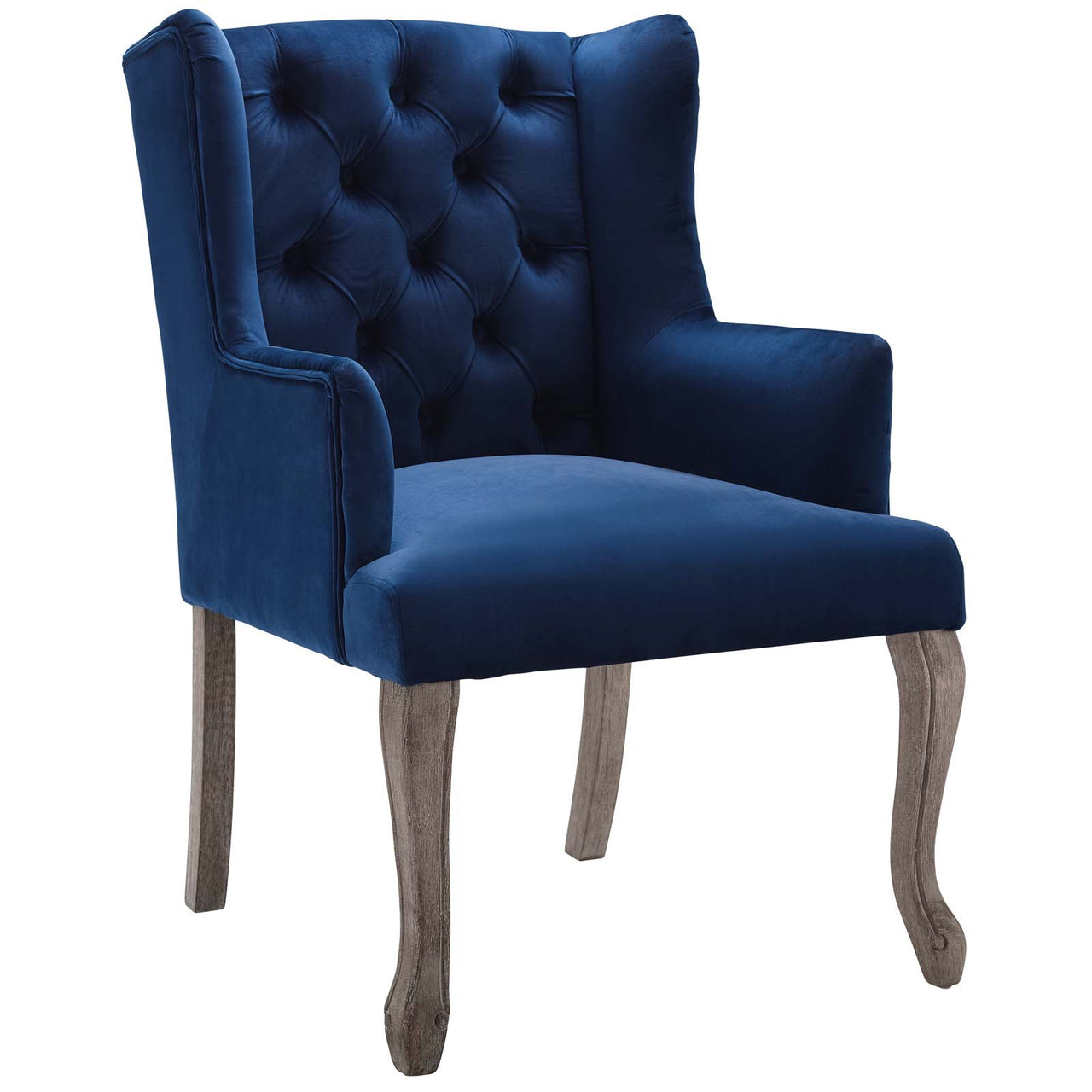 Francoise Upholstered Velvet Dining | Accent Chair, Navy