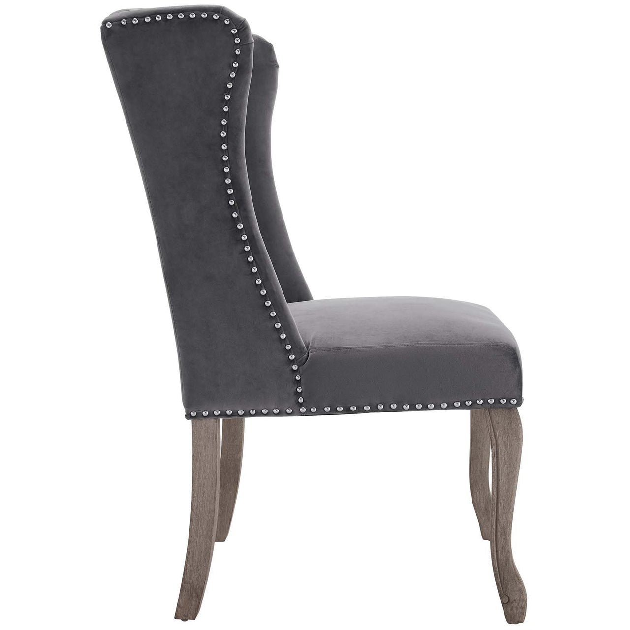 Tristain Velvet Dining Chair, Gray