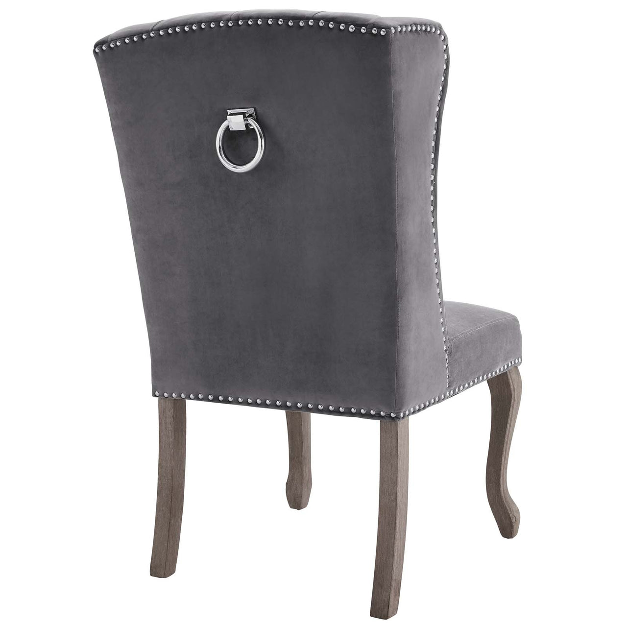 Tristain Velvet Dining Chair, Gray