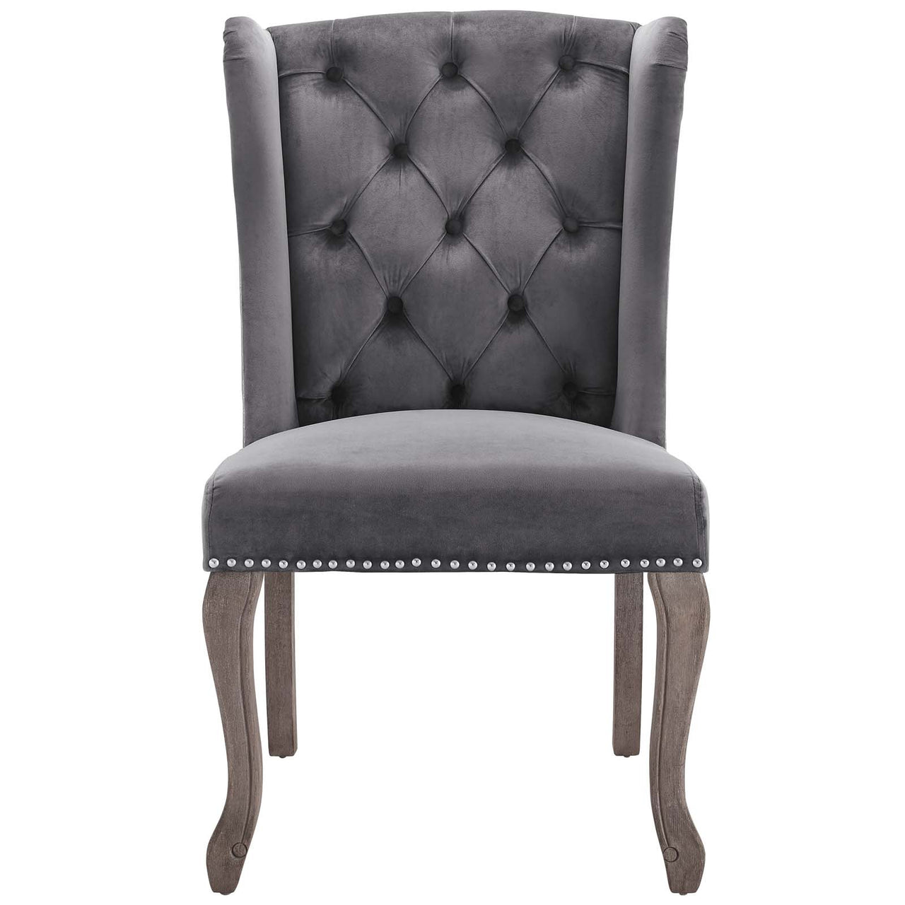 Tristain Velvet Dining Chair, Gray