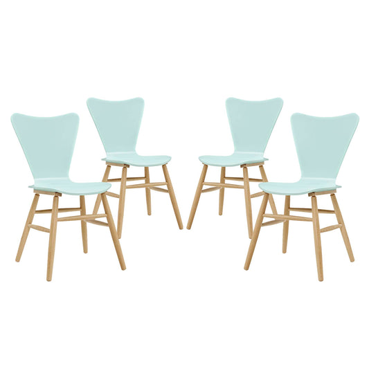Streamline Contour Dining Chair Set of 4, Light Blue