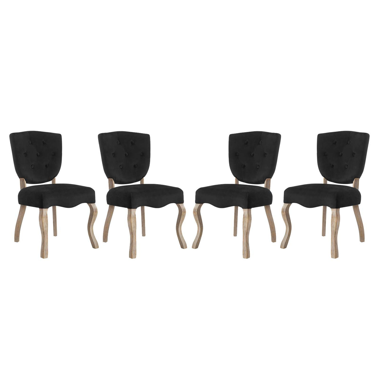 Rowena Dining Chair Set of 4, Black