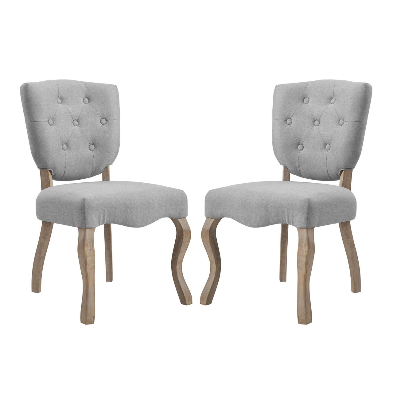 Rowena Dining Chair Set of 2, Light Gray