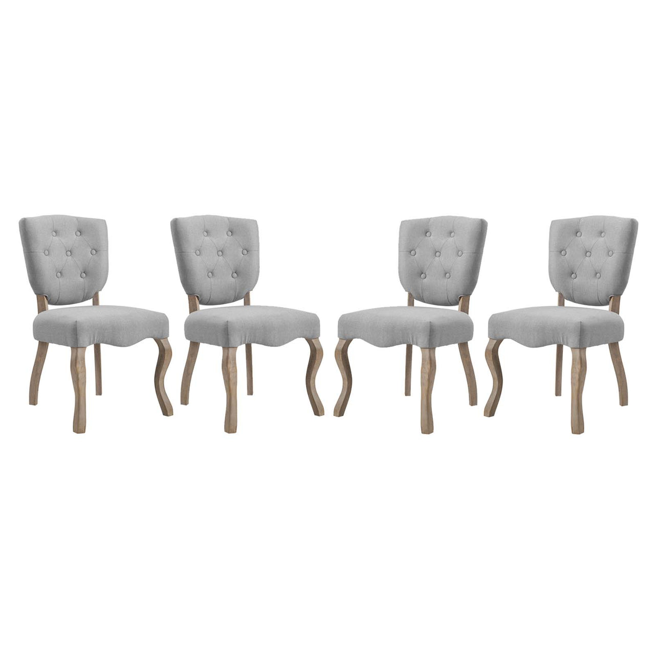Rowena Dining Chair Set of 4, Light Gray