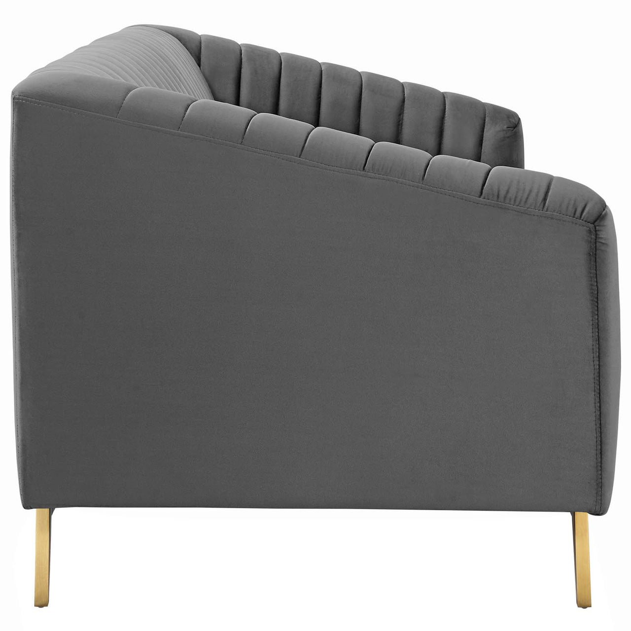 Elvarra Velvet Sofa, Gray