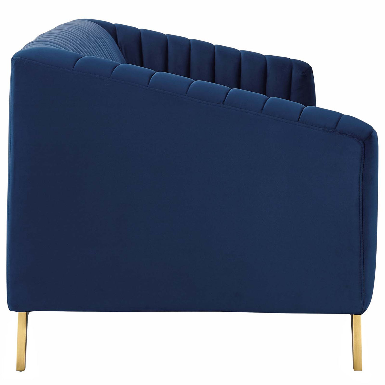 Elvarra Velvet Sofa, Navy
