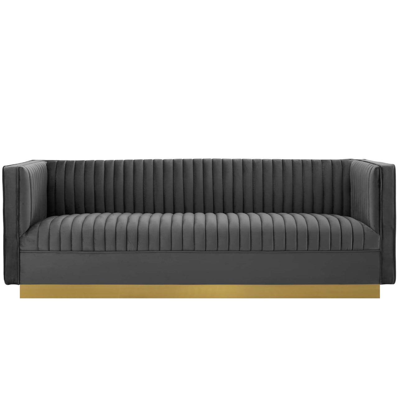 Vladimir Velvet Sofa, Gray