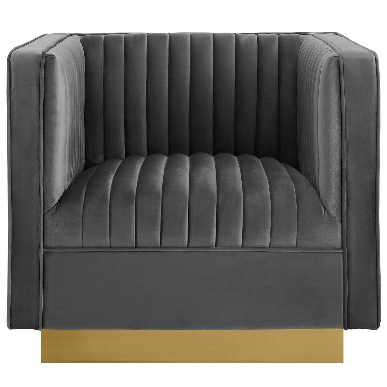 Vladimir Velvet Armchair, Gray