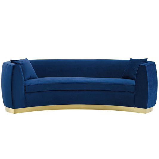 Sylvaraith Velvet Sofa, Navy