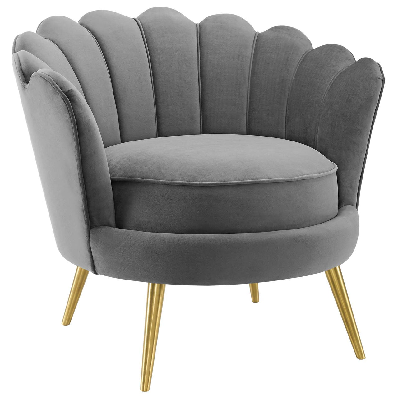 Lurell Upholstered Velvet Accent Chair, Gray
