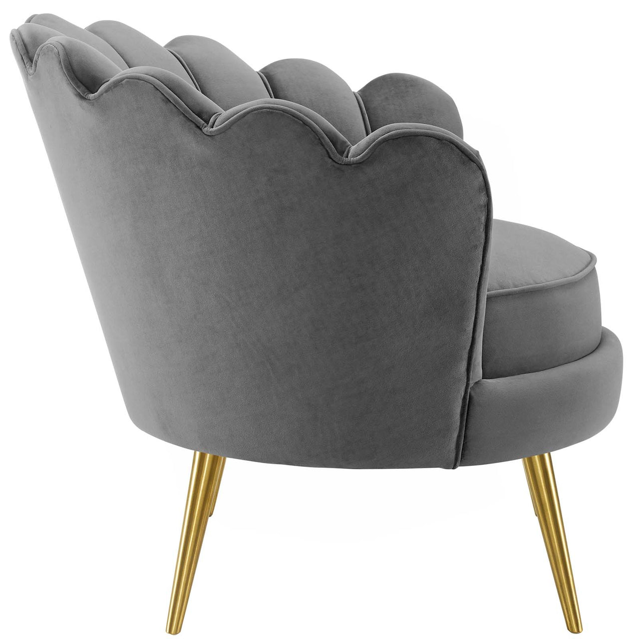 Lurell Upholstered Velvet Accent Chair, Gray