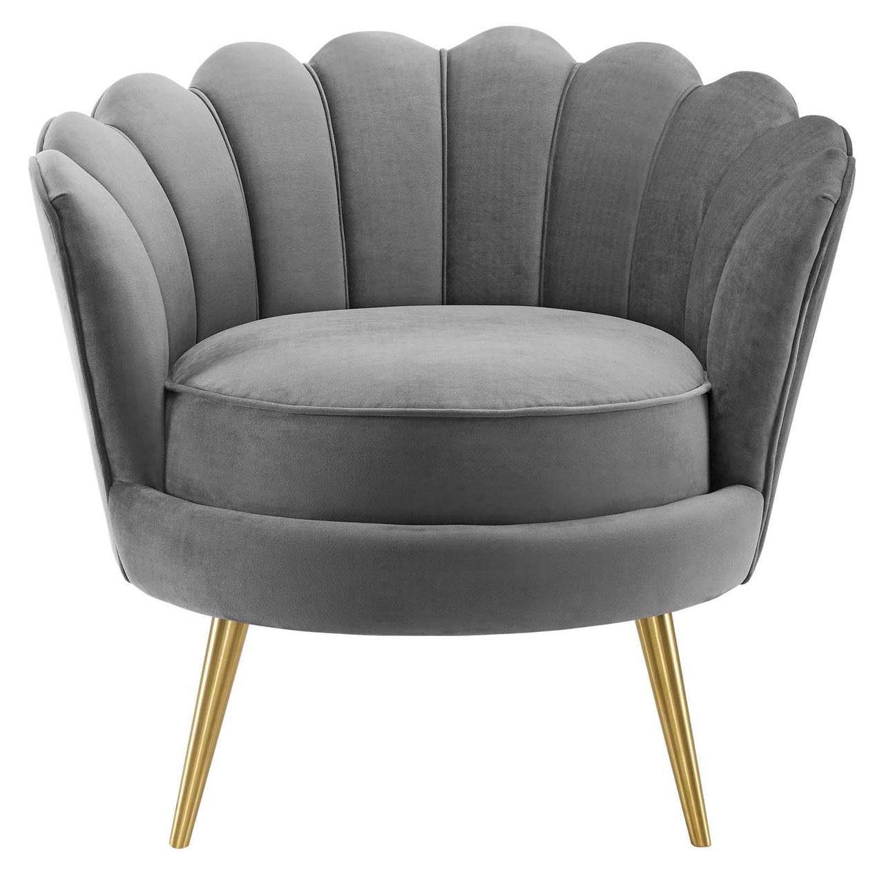 Lurell Upholstered Velvet Accent Chair, Gray