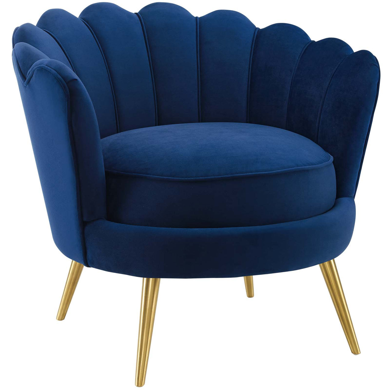 Lurell Upholstered Velvet Accent Chair, Navy