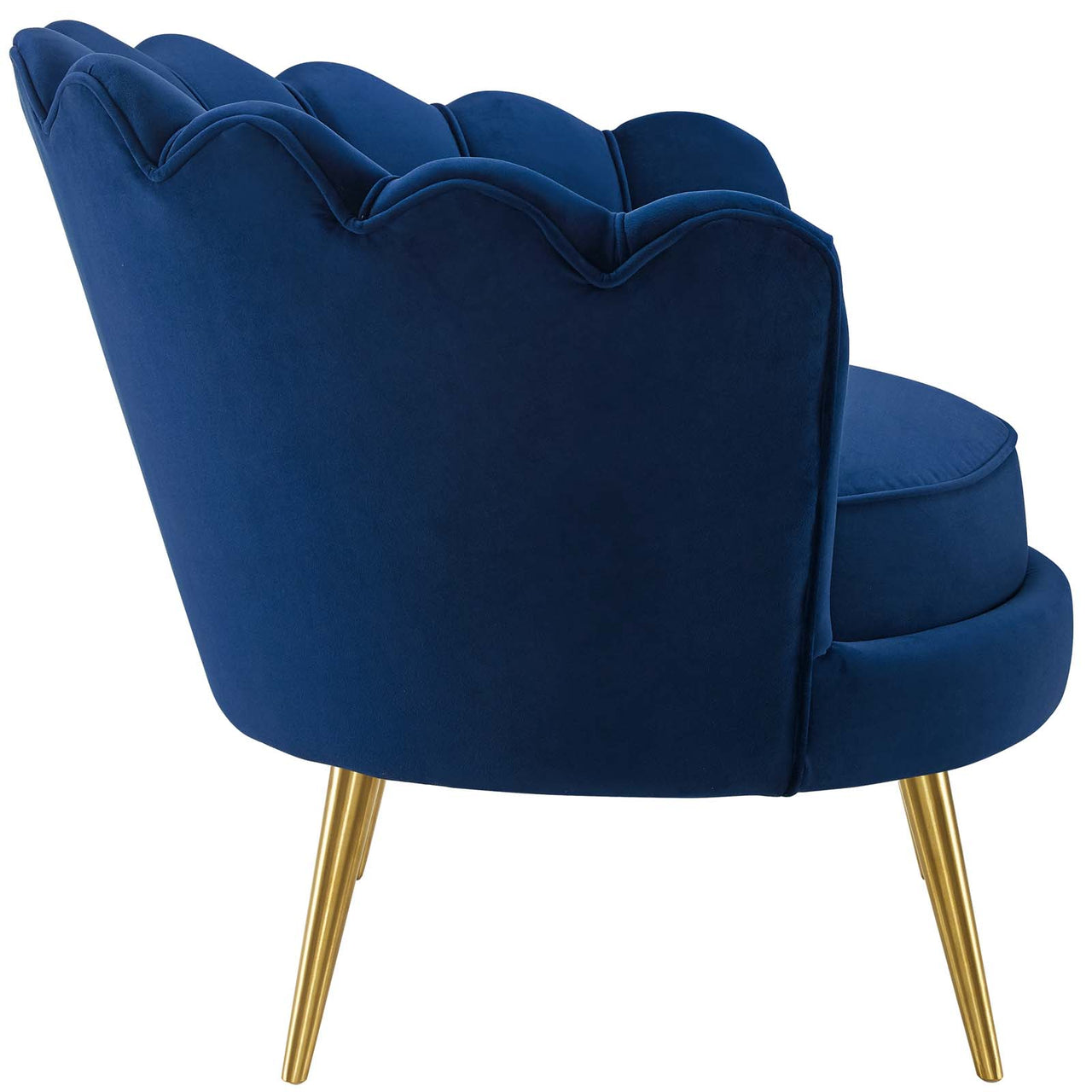 Lurell Upholstered Velvet Accent Chair, Navy