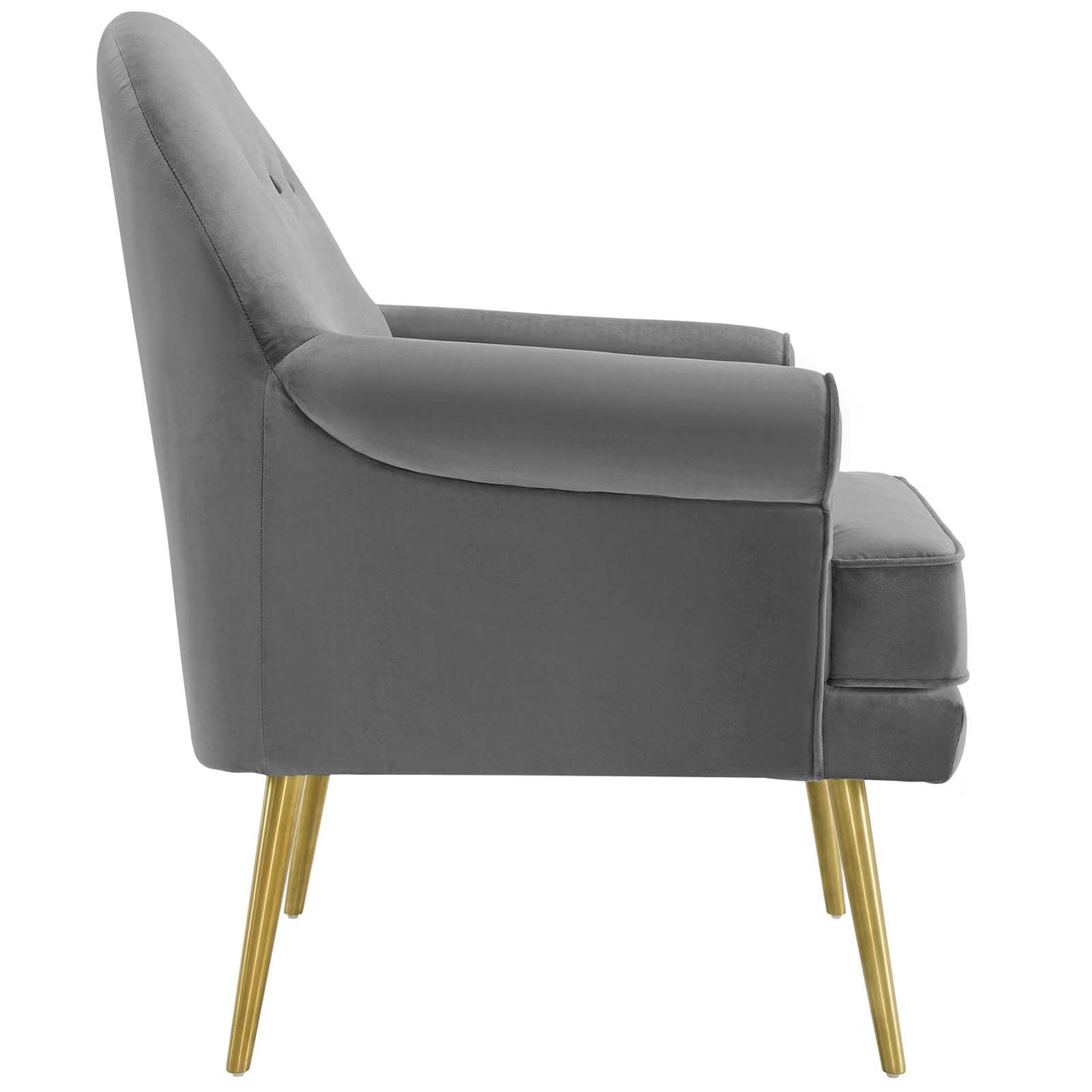 Marindi Plush Velvet Armchair, Gray