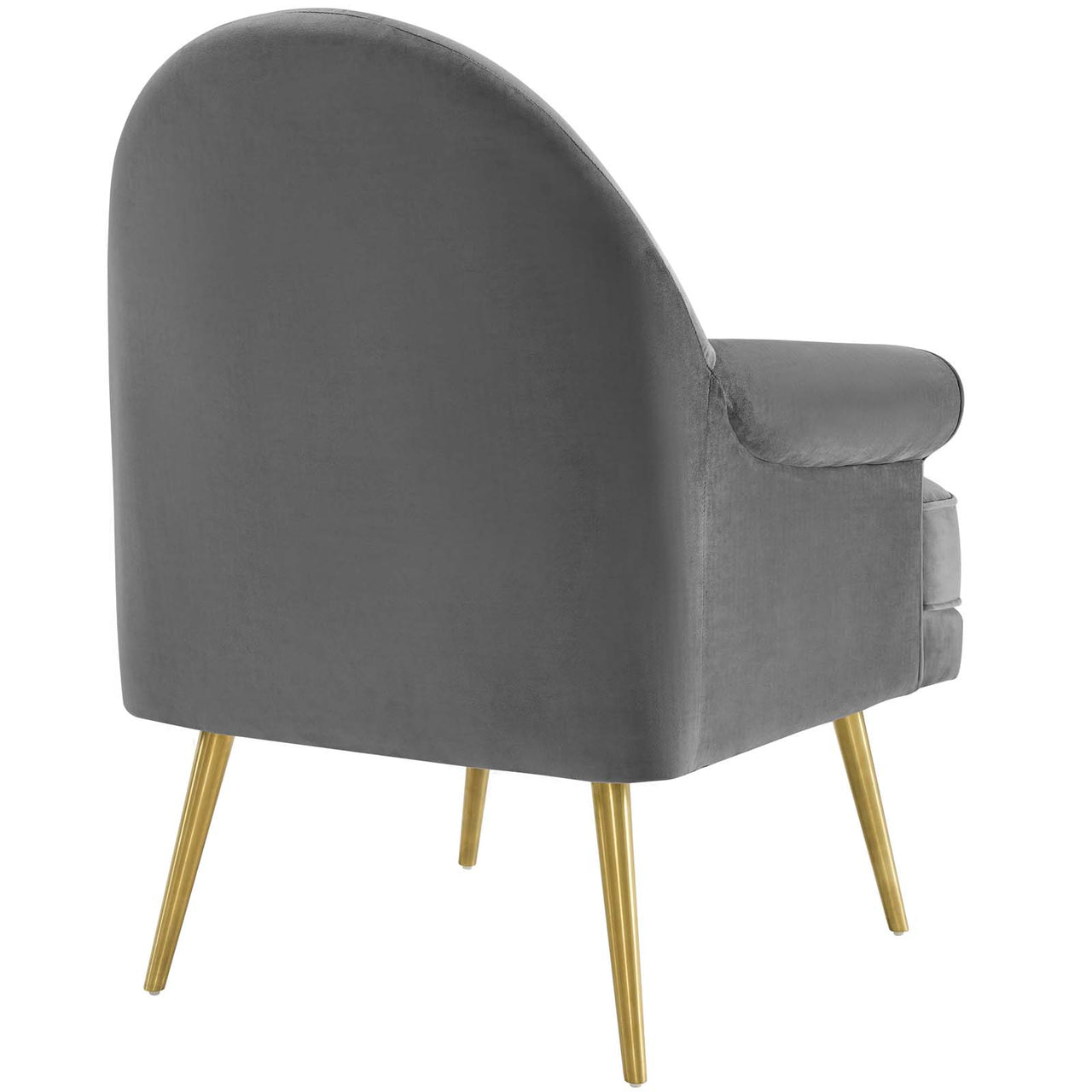 Marindi Plush Velvet Armchair, Gray