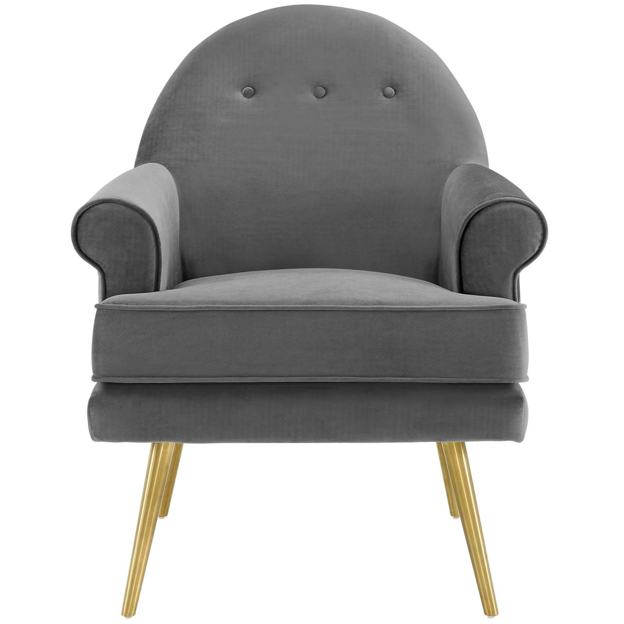 Marindi Plush Velvet Armchair, Gray