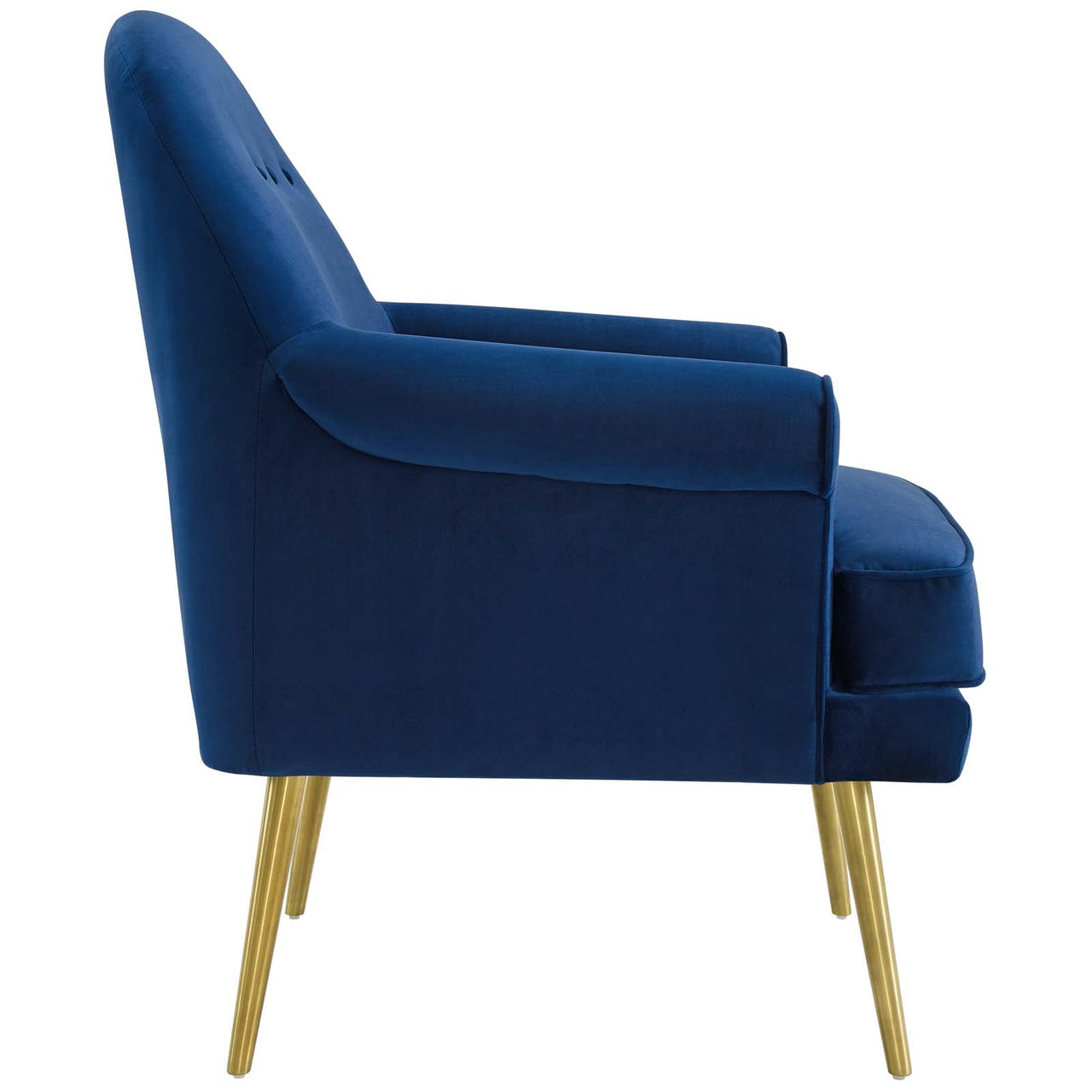 Marindi Plush Velvet Armchair, Navy