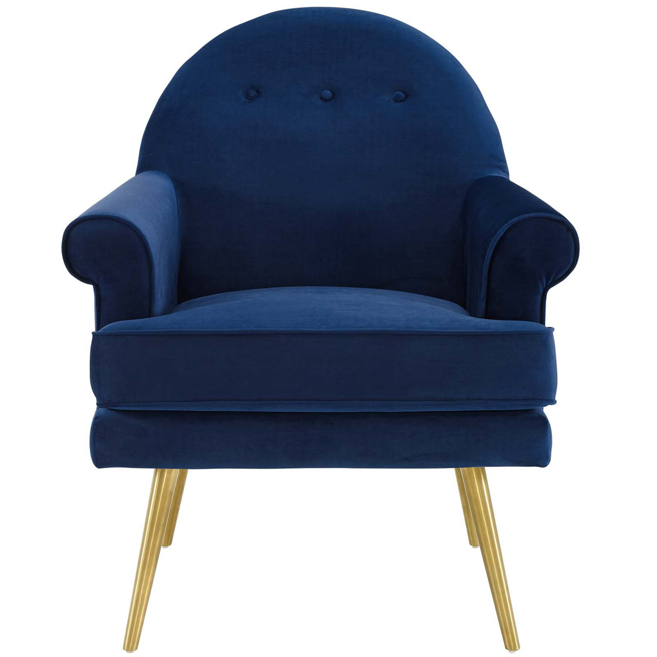Marindi Plush Velvet Armchair, Navy