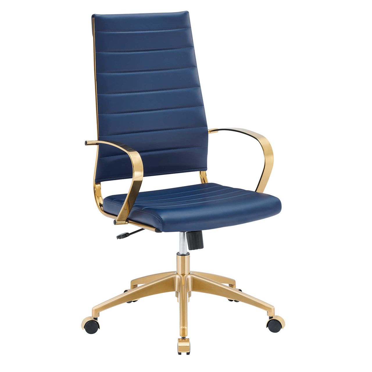 Office Flex Gold Stainless Steel Highback Office Chair, Gold & Navy