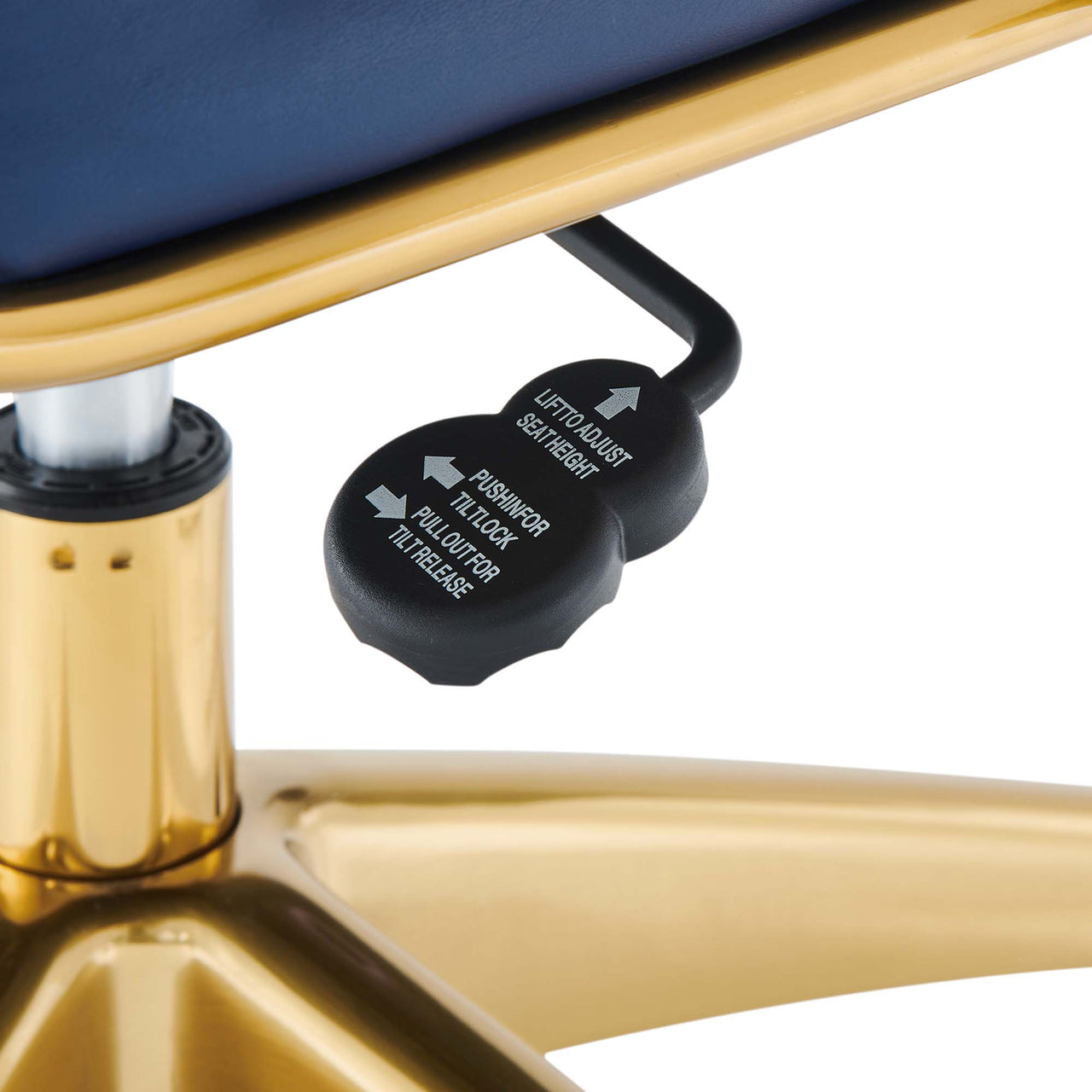 Office Flex Gold Stainless Steel Highback Office Chair, Gold & Navy