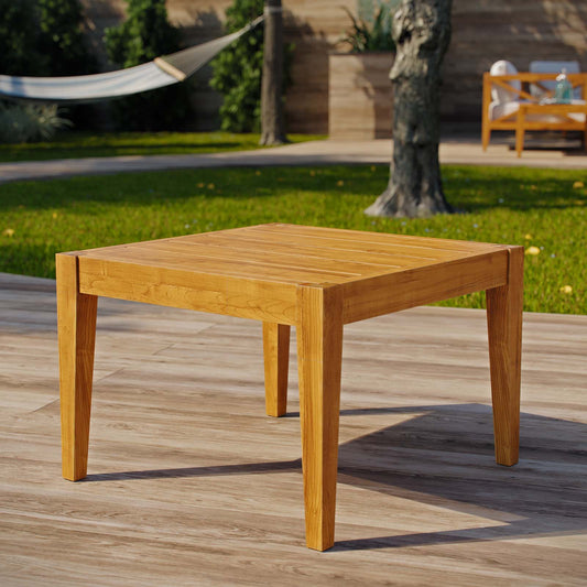 Fioren Alfresco Teak Side Table, Natural Wood