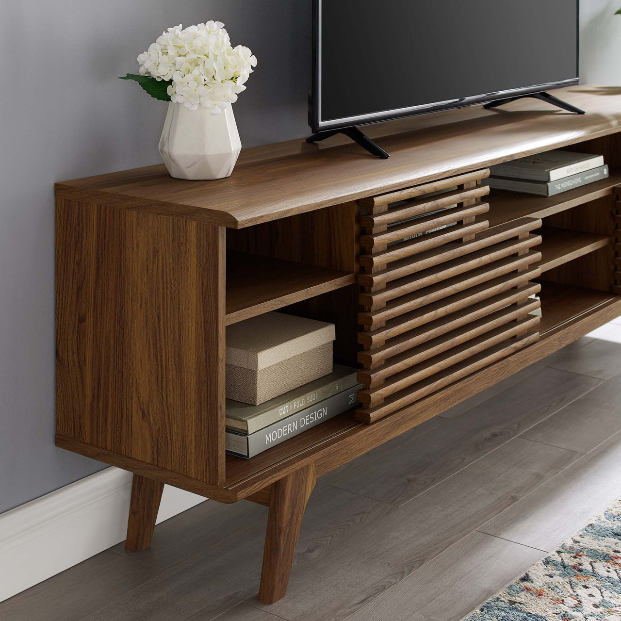 Ventra Tall Entertainment Center, Large, Walnut