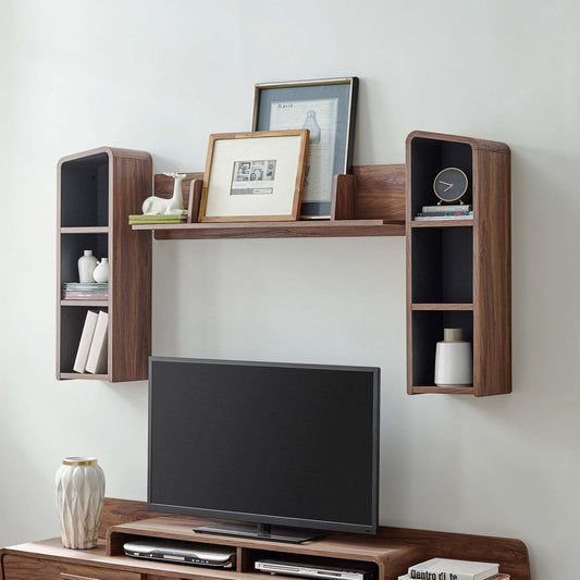 Launch Shelves, Walnut & Gray