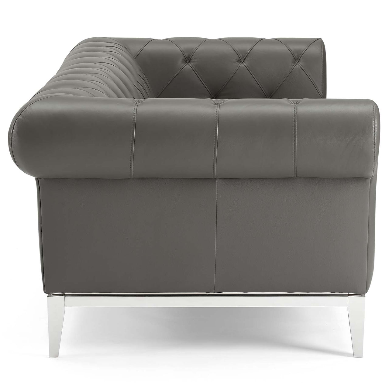 Luxerio Leather Sofa, Gray