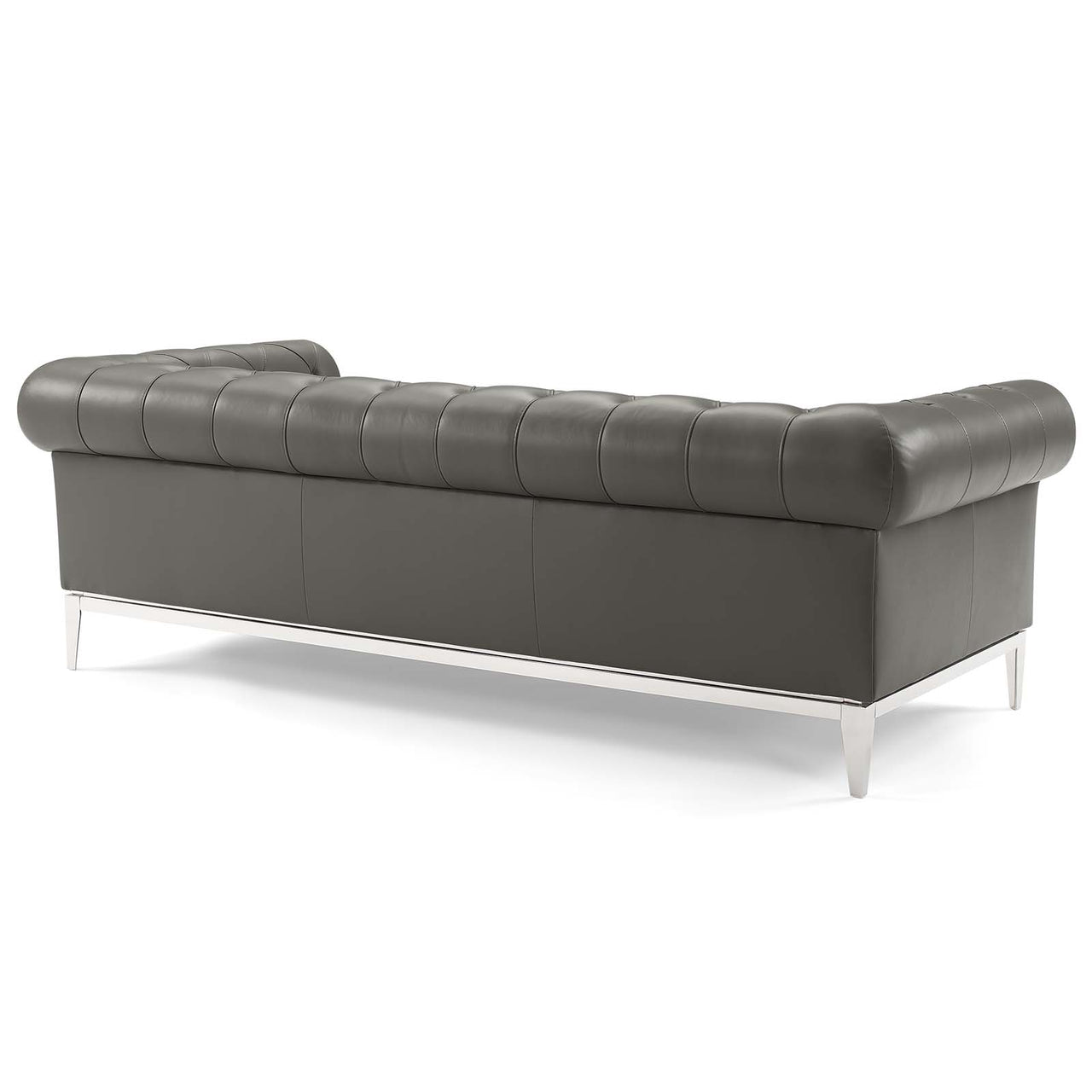 Luxerio Leather Sofa, Gray