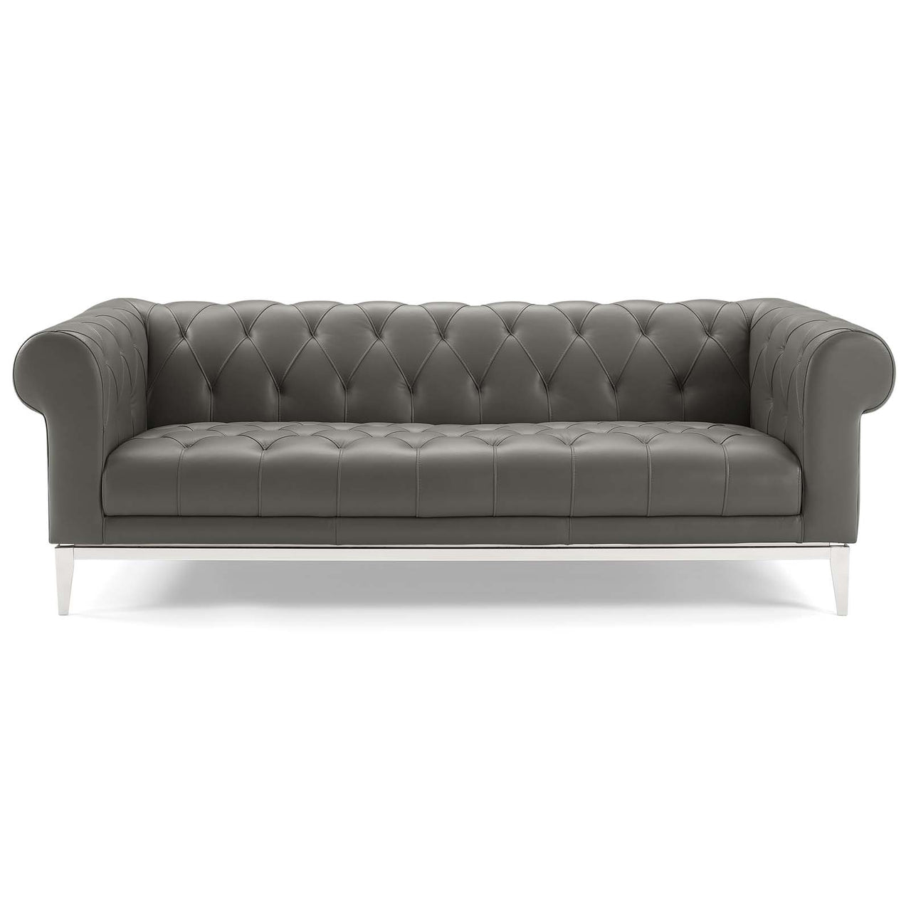Luxerio Leather Sofa, Gray