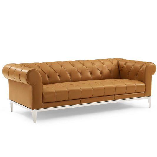Luxerio Leather Sofa, Tan