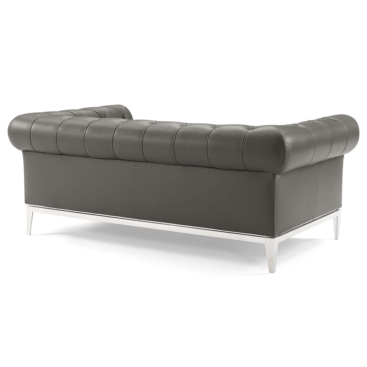 Luxerio Leather Loveseat, Gray