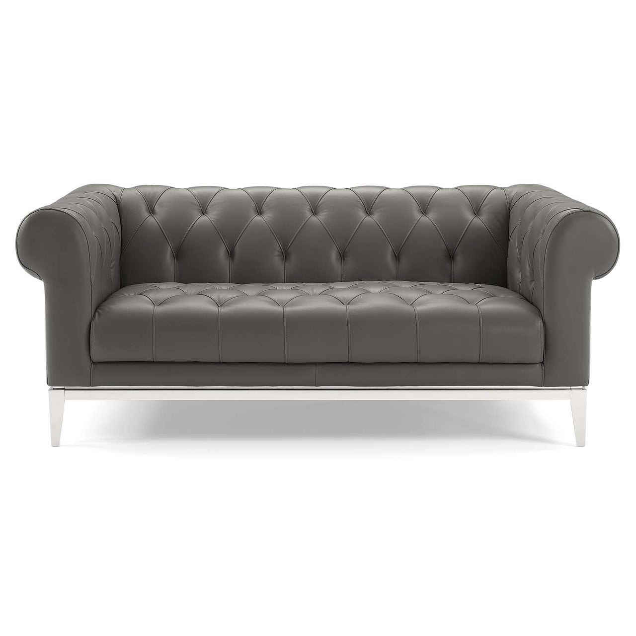 Luxerio Leather Loveseat, Gray