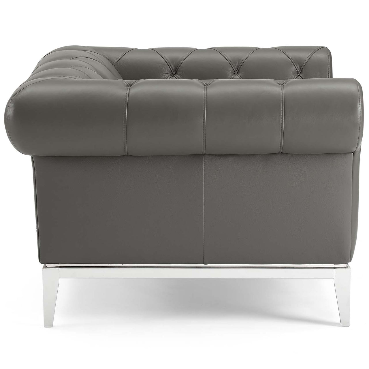 Luxerio Leather Armchair, Gray