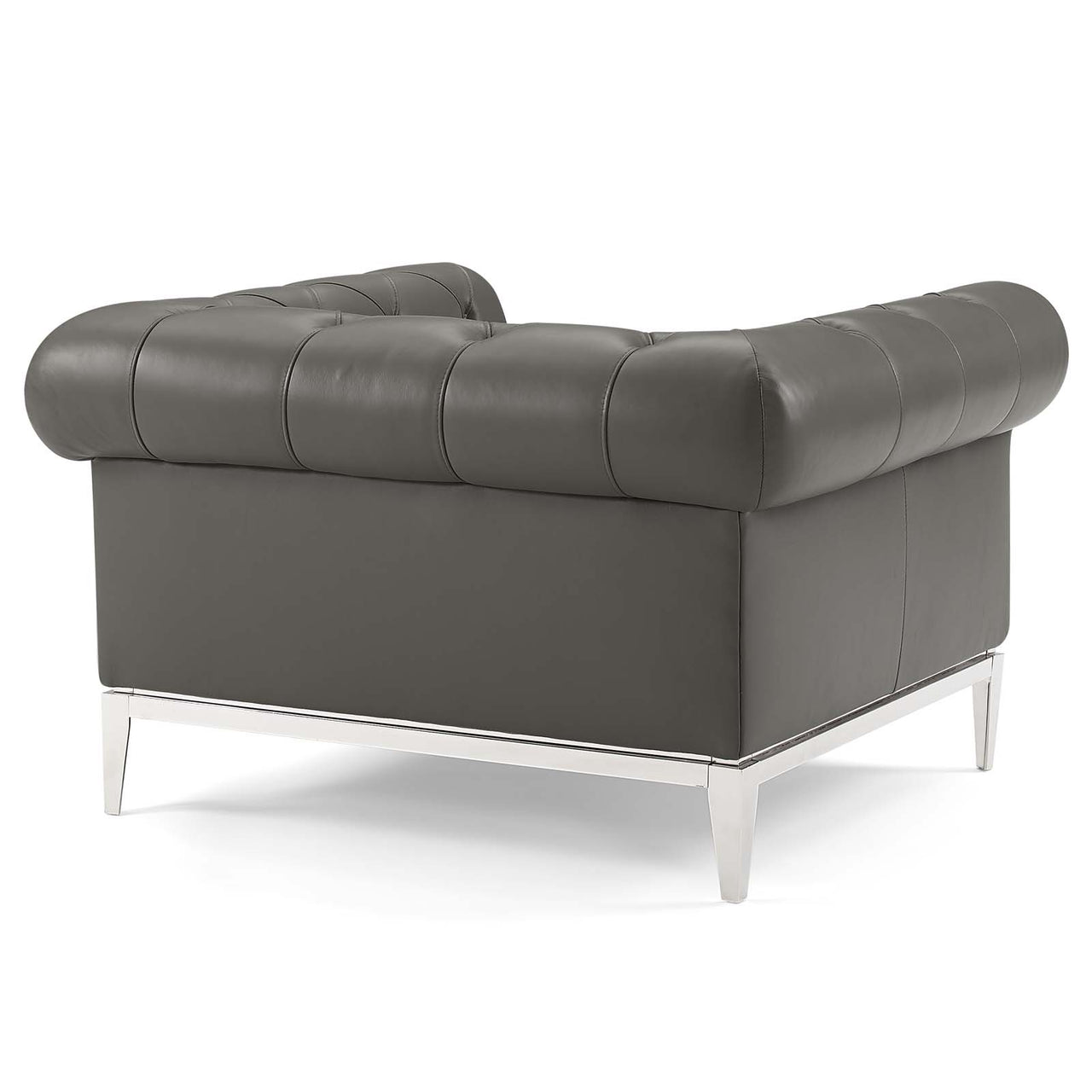 Luxerio Leather Armchair, Gray