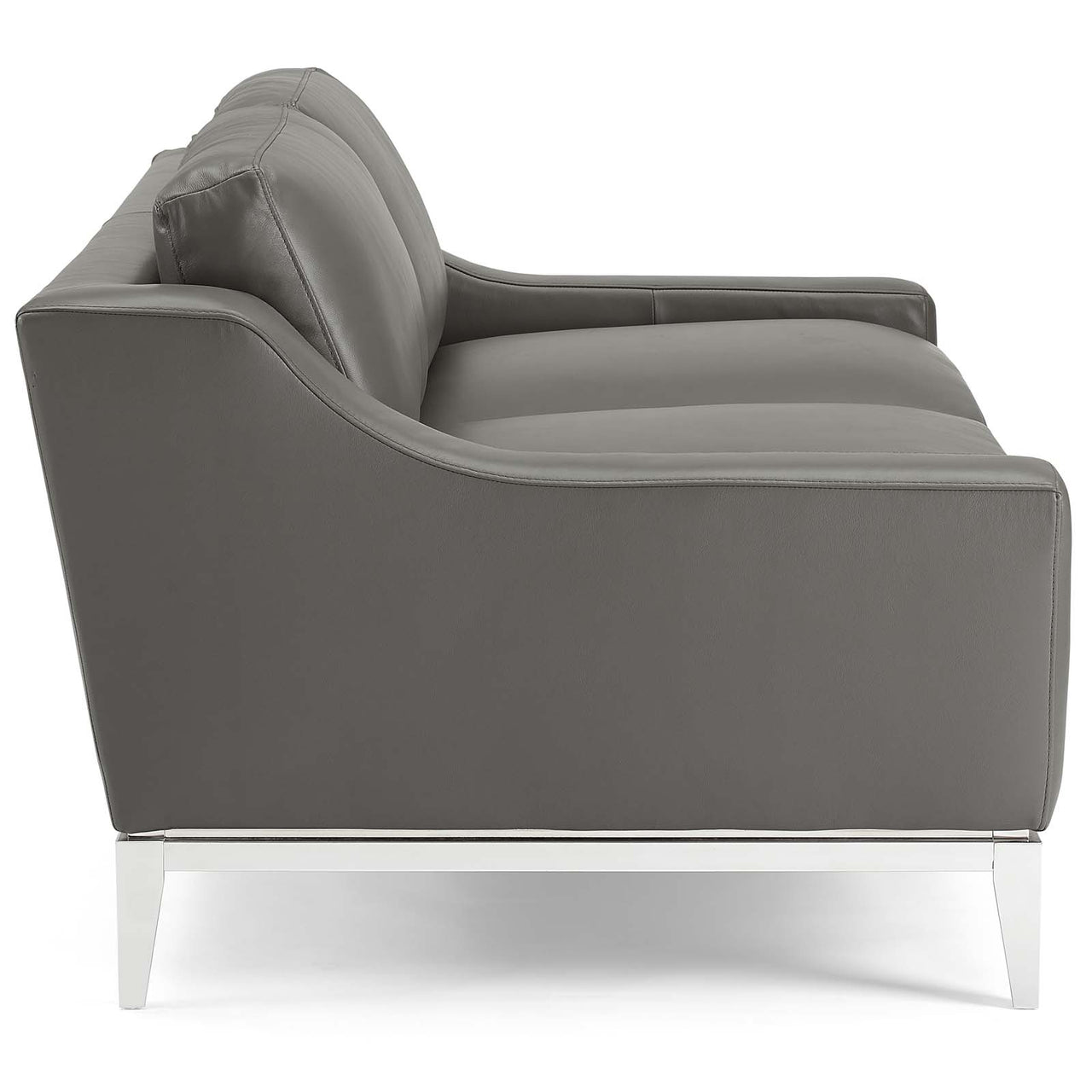 Strathor Leather Loveseat & Armchair Set, Gray