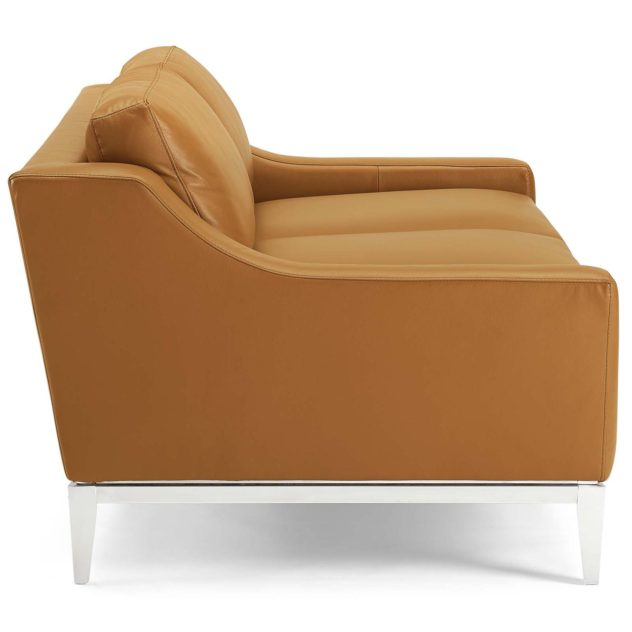 Strathor Leather Loveseat, Tan