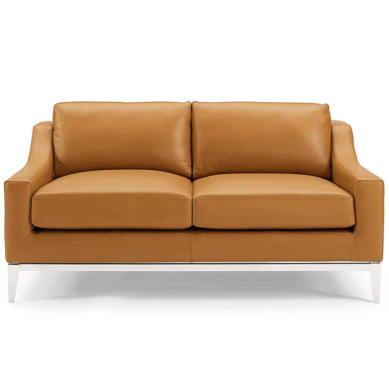 Strathor Leather Loveseat, Tan