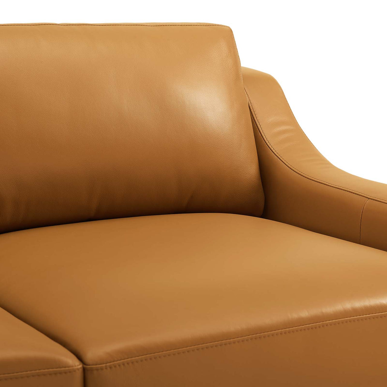 Strathor Leather Loveseat, Tan