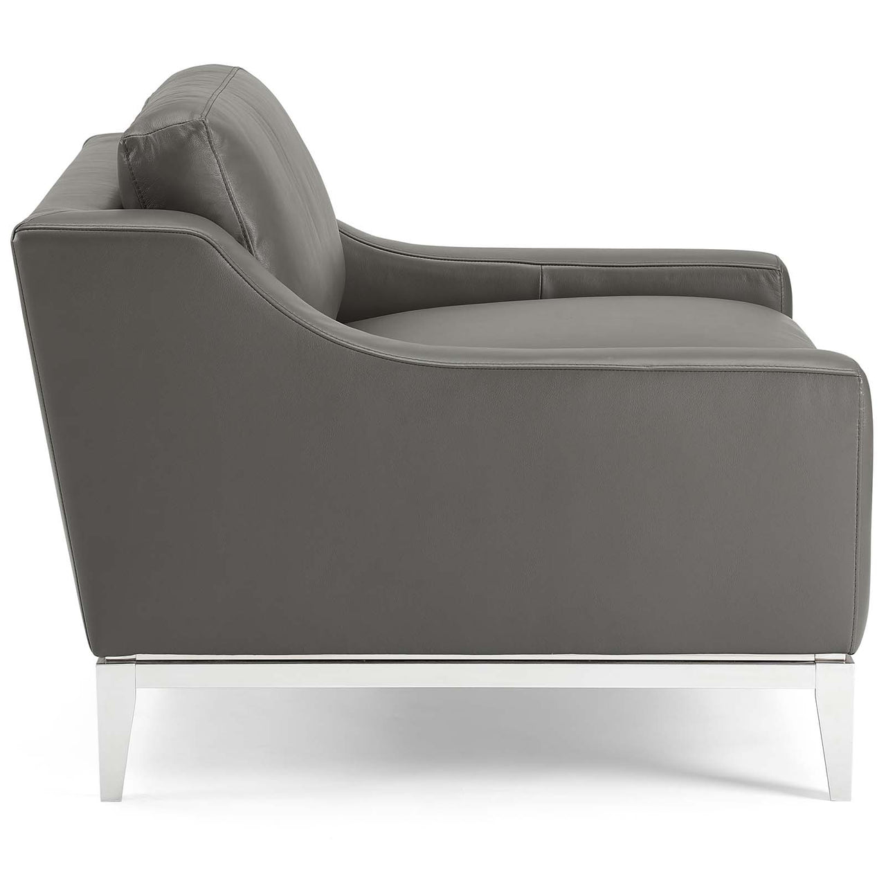 Strathor Leather Loveseat & Armchair Set, Gray