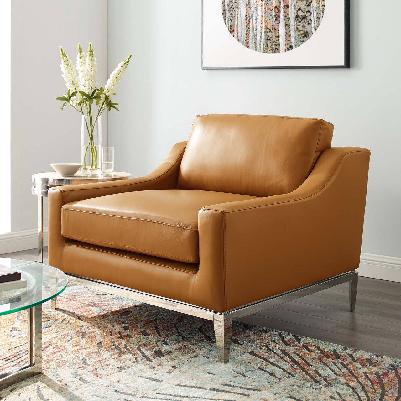Strathor Leather Armchair, Tan
