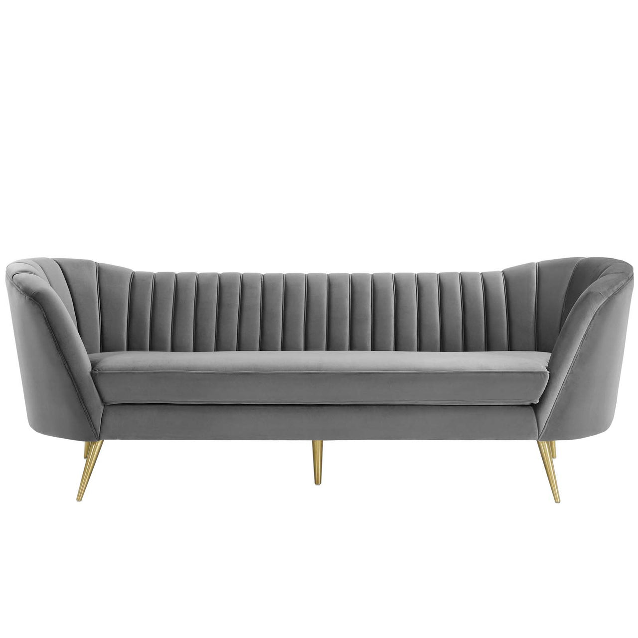 Venus Upholstered Velvet Sofa, Gray