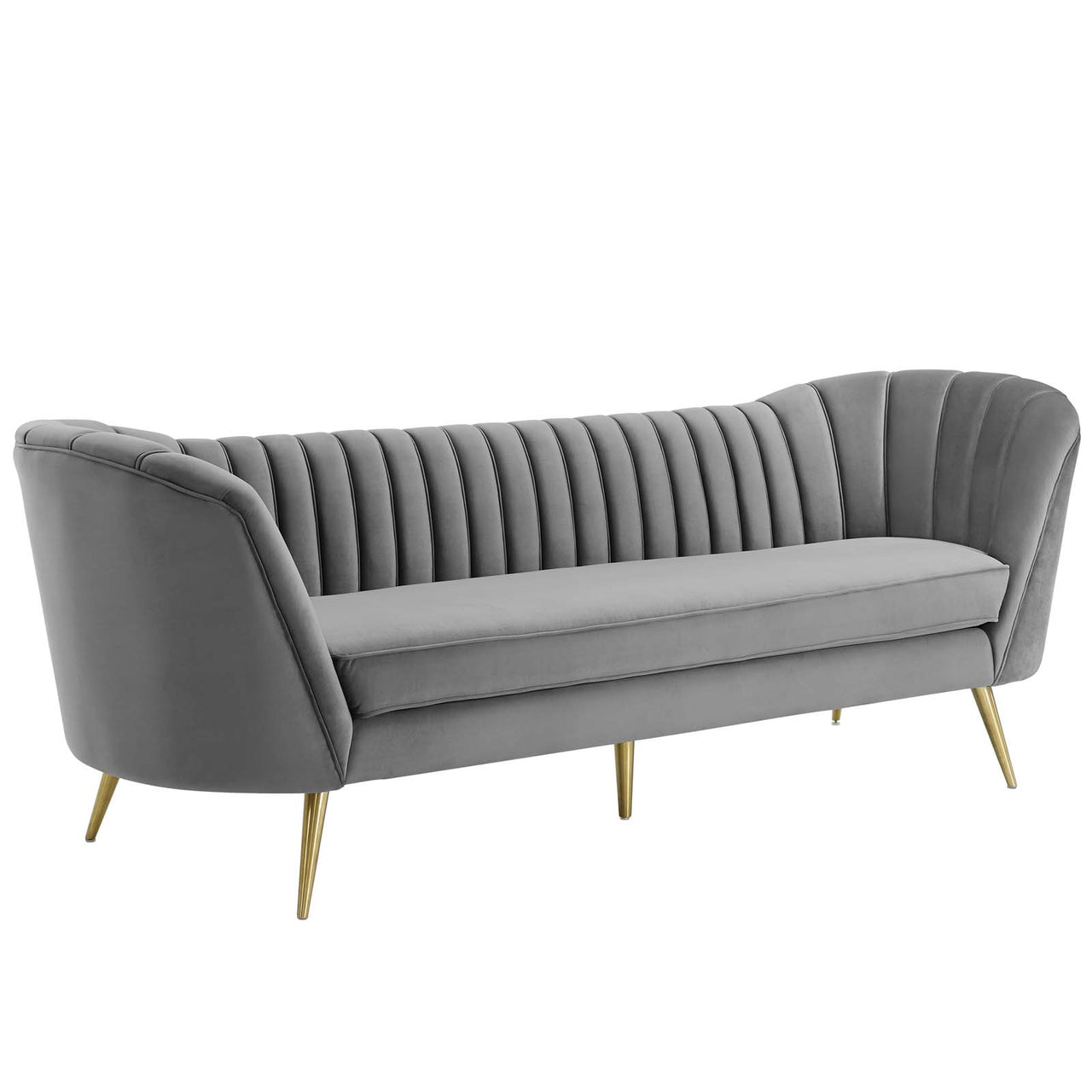 Venus Upholstered Velvet Sofa, Gray