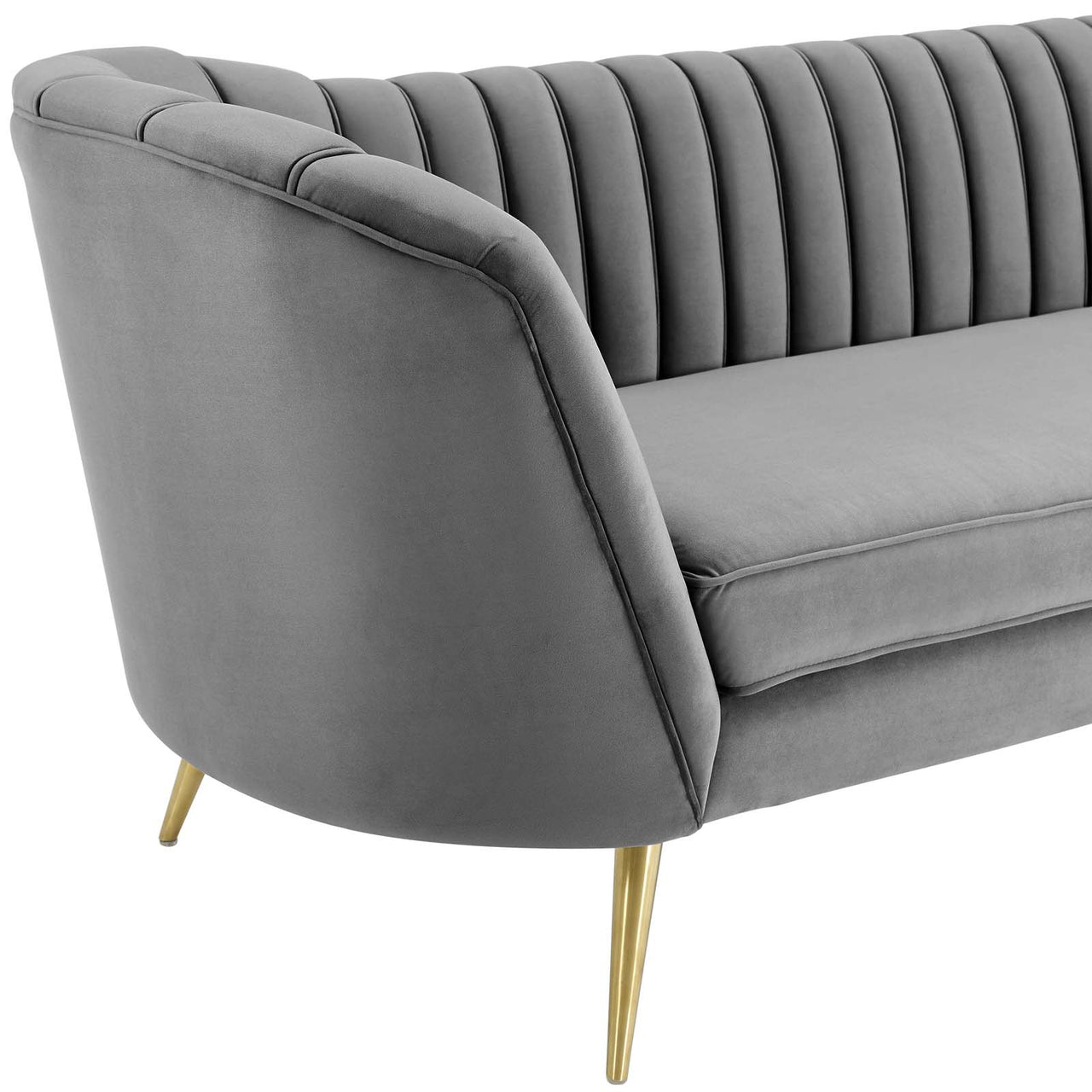 Venus Upholstered Velvet Sofa, Gray
