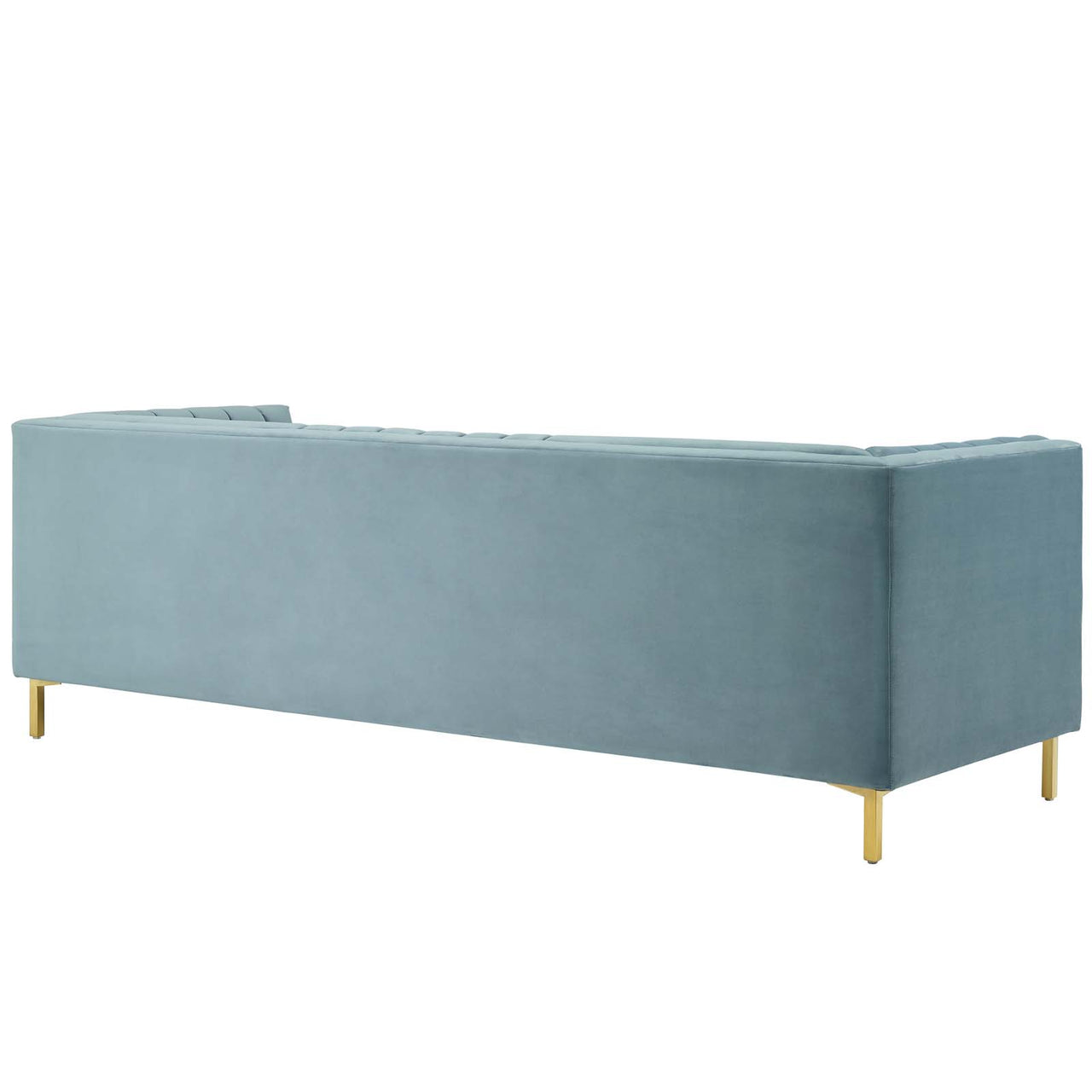 Aurevine Upholstered Velvet Sofa, Light Blue